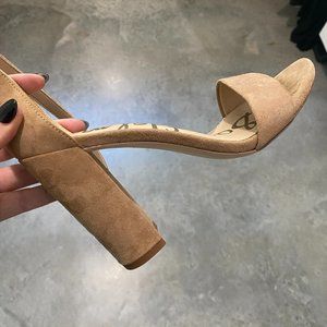 Sam Edelman Women's Yaro Dress Sandal, Oatmeal Suede, 8 M US